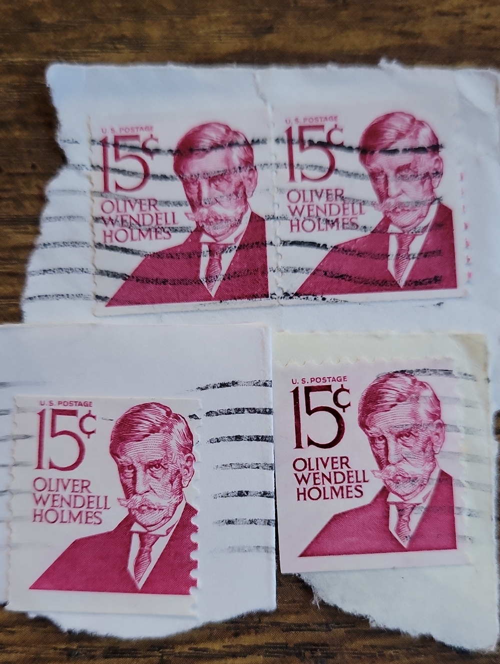 15¢ Oliver Wendell Holmes Vintage-Style Red Postage Stamp Set